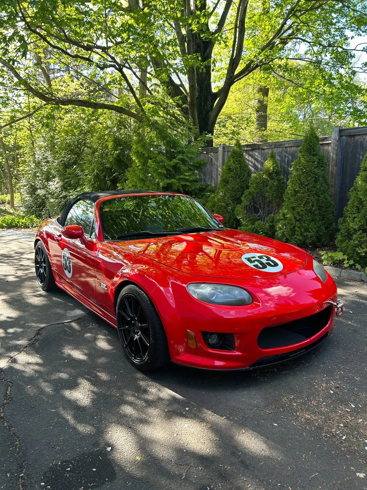 Red Mazda MX-5 after two-step paint correction